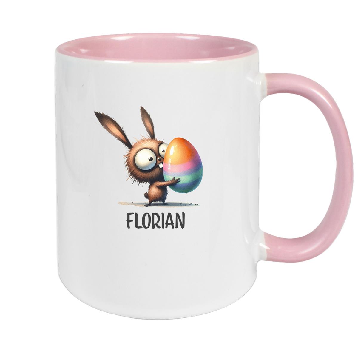 Tasse Ostern - Hase 6 Wunschnamen Keramik personalisiert versch. Farben