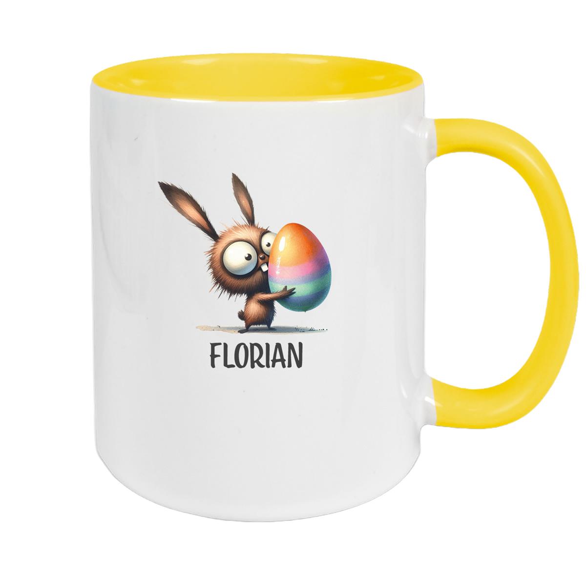 Tasse Ostern - Hase 6 Wunschnamen Keramik personalisiert versch. Farben