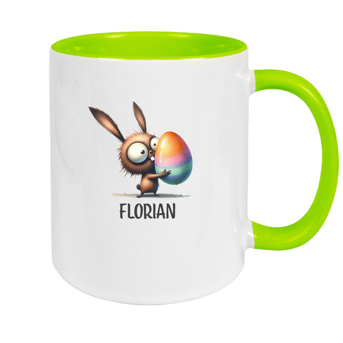 Tasse Ostern - Hase 6 Wunschnamen Keramik personalisiert versch. Farben
