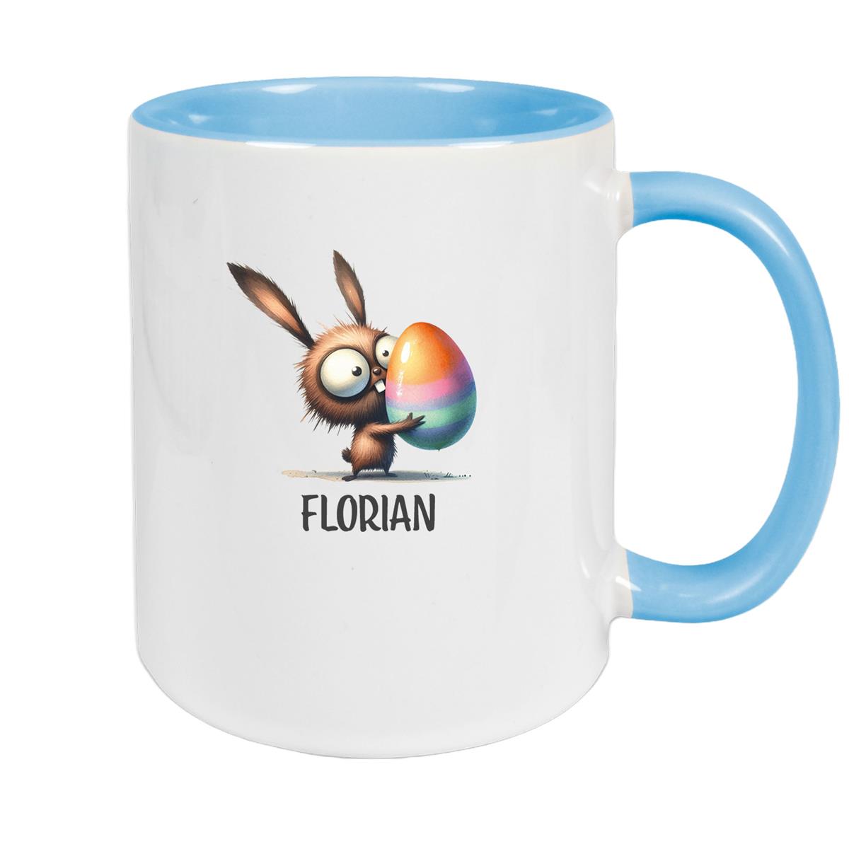 Tasse Ostern - Hase 6 Wunschnamen Keramik personalisiert versch. Farben