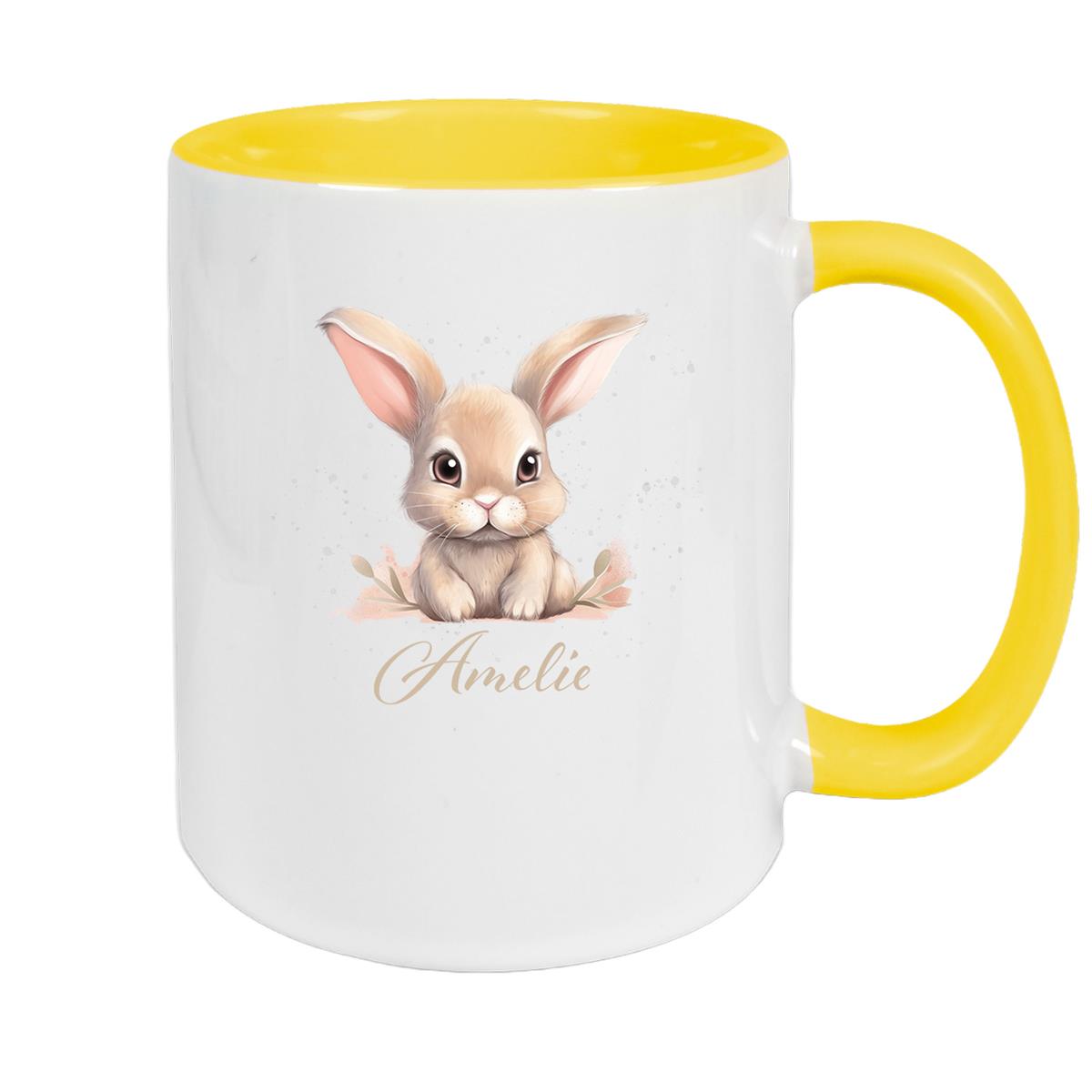 Tasse Ostern - Hase 7 Wunschnamen Keramik personalisiert versch. Farben