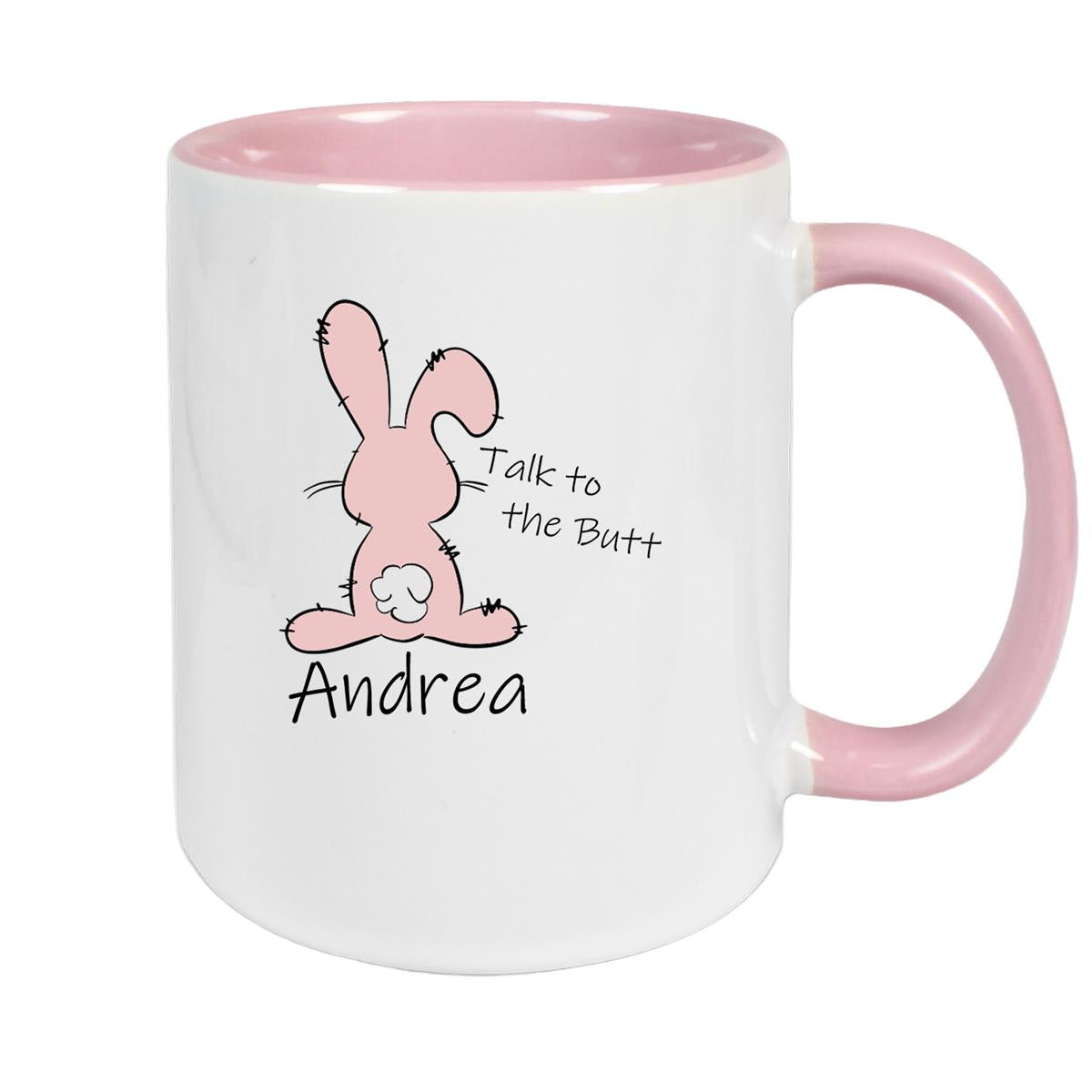Tasse Ostern - Hase Talk to the Butt Wunschnamen Keramik personalisiert versch. Farben