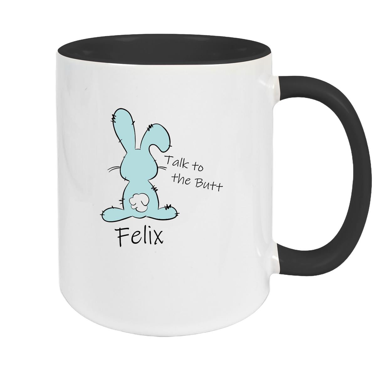 Tasse Ostern - Hase Talk to the Butt 2 Wunschnamen Keramik personalisiert versch. Farben