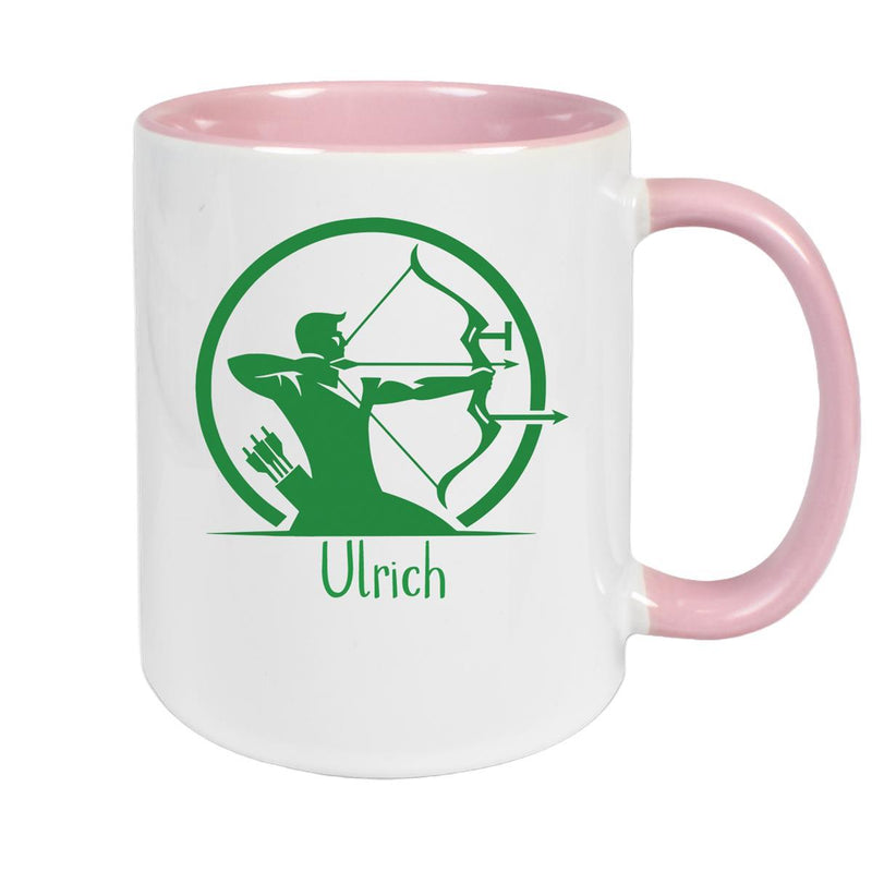 Tasse Bogenschütze 1 Wunschname Keramik personalisiert versch. Farben