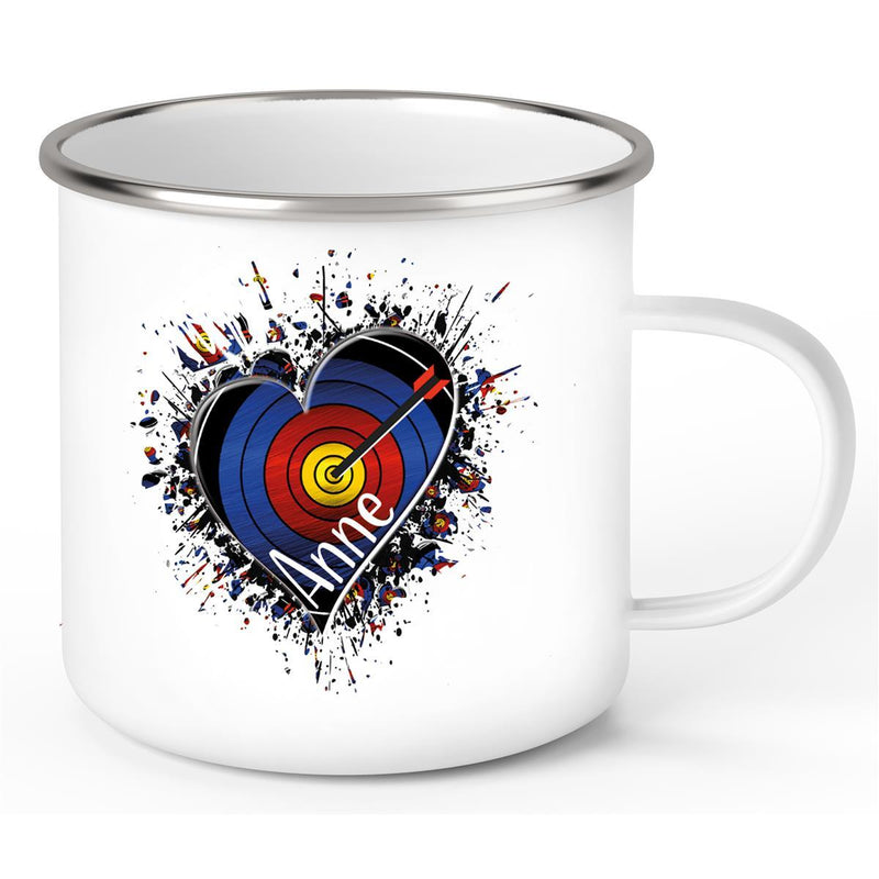 Tasse Bogenschütze 4 Wunschname Emaille personalisiert