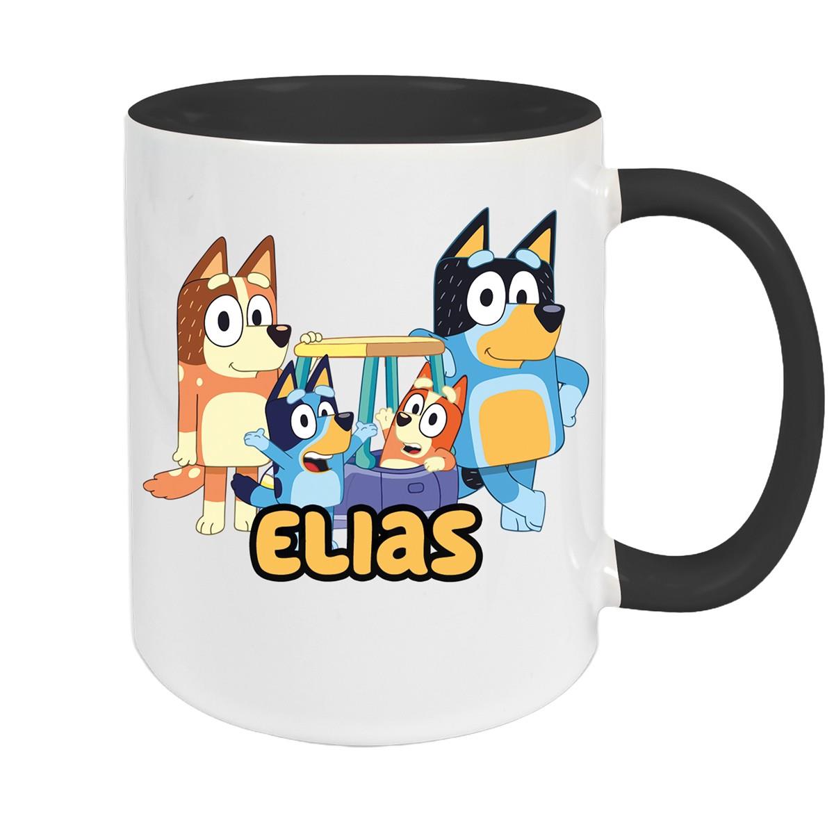 Tasse Bluey 2 Wunschname Keramik Kinderbecher personalisiert versch. Farben