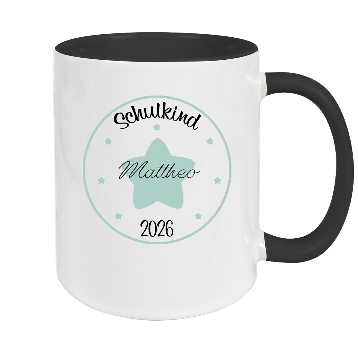 Tasse Schulkind 01 Wunschname Keramik Kinderbecher Personalisiert versch. Farben