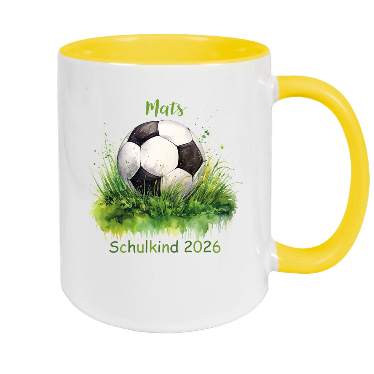 School Child Mug 12 Custom Name Football1 Ceramic Children's Mug Personalized various colors