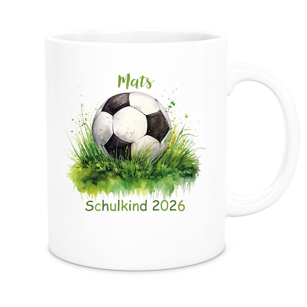 School Child Mug 12 Custom Name Football1 Ceramic Children's Mug Personalized various colors