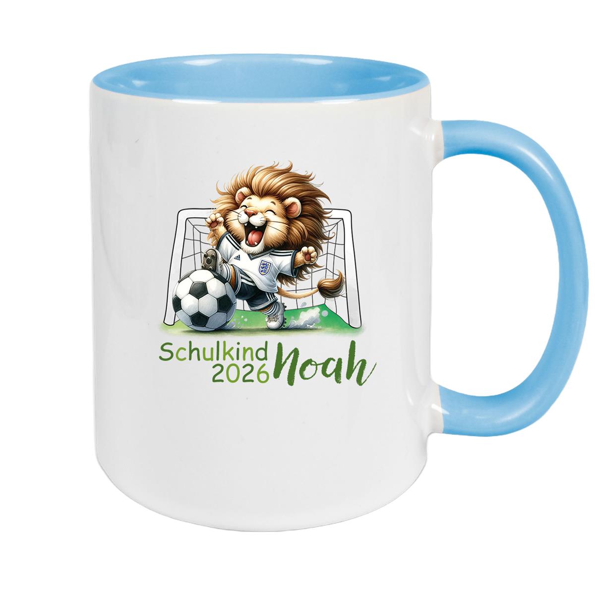 Mug Schoolchild 13 Name of Choice Football2 Ceramic Children's Mug Personalized various colors