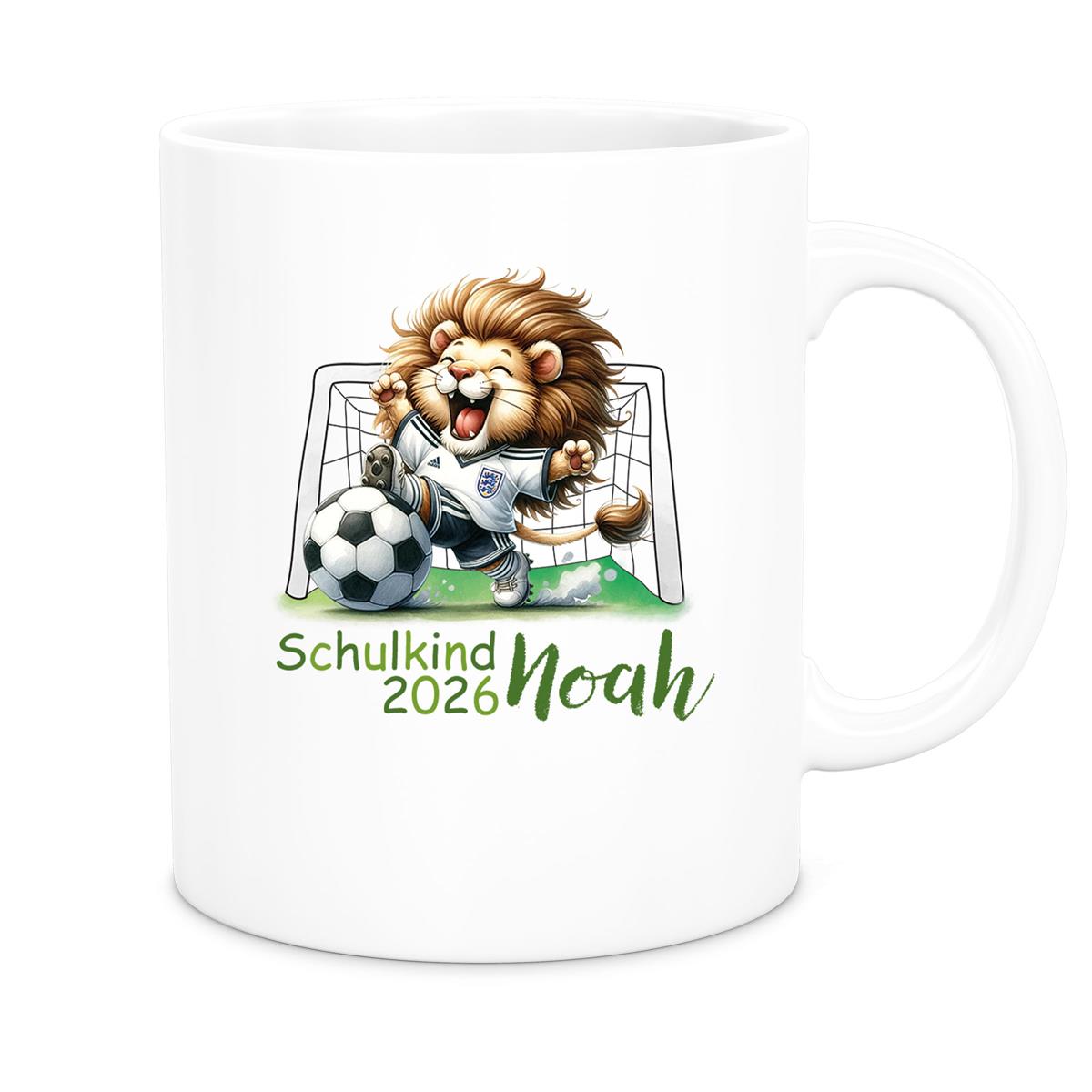 Mug Schoolchild 13 Name of Choice Football2 Ceramic Children's Mug Personalized various colors