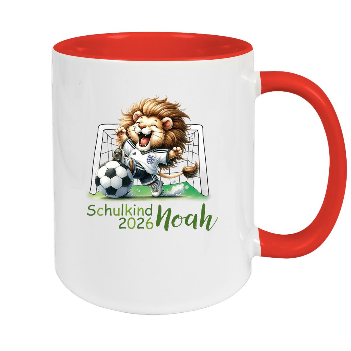 Mug Schoolchild 13 Name of Choice Football2 Ceramic Children's Mug Personalized various colors