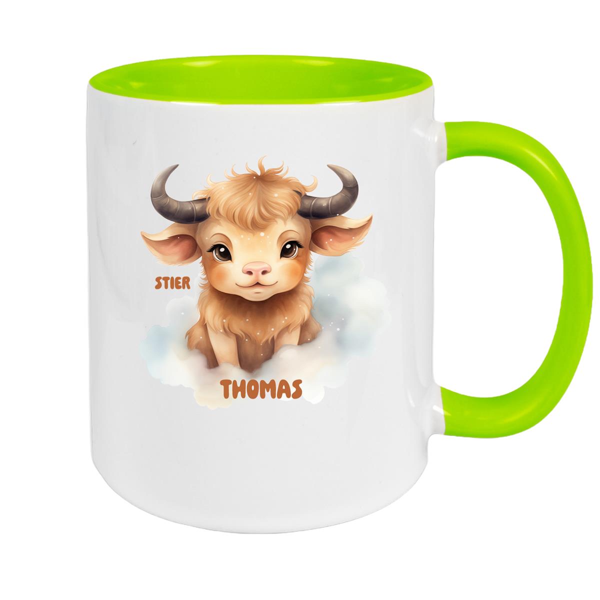 Mug Zodiac Children Taurus 1 Custom Name Ceramic Children's Mug personalized various colors