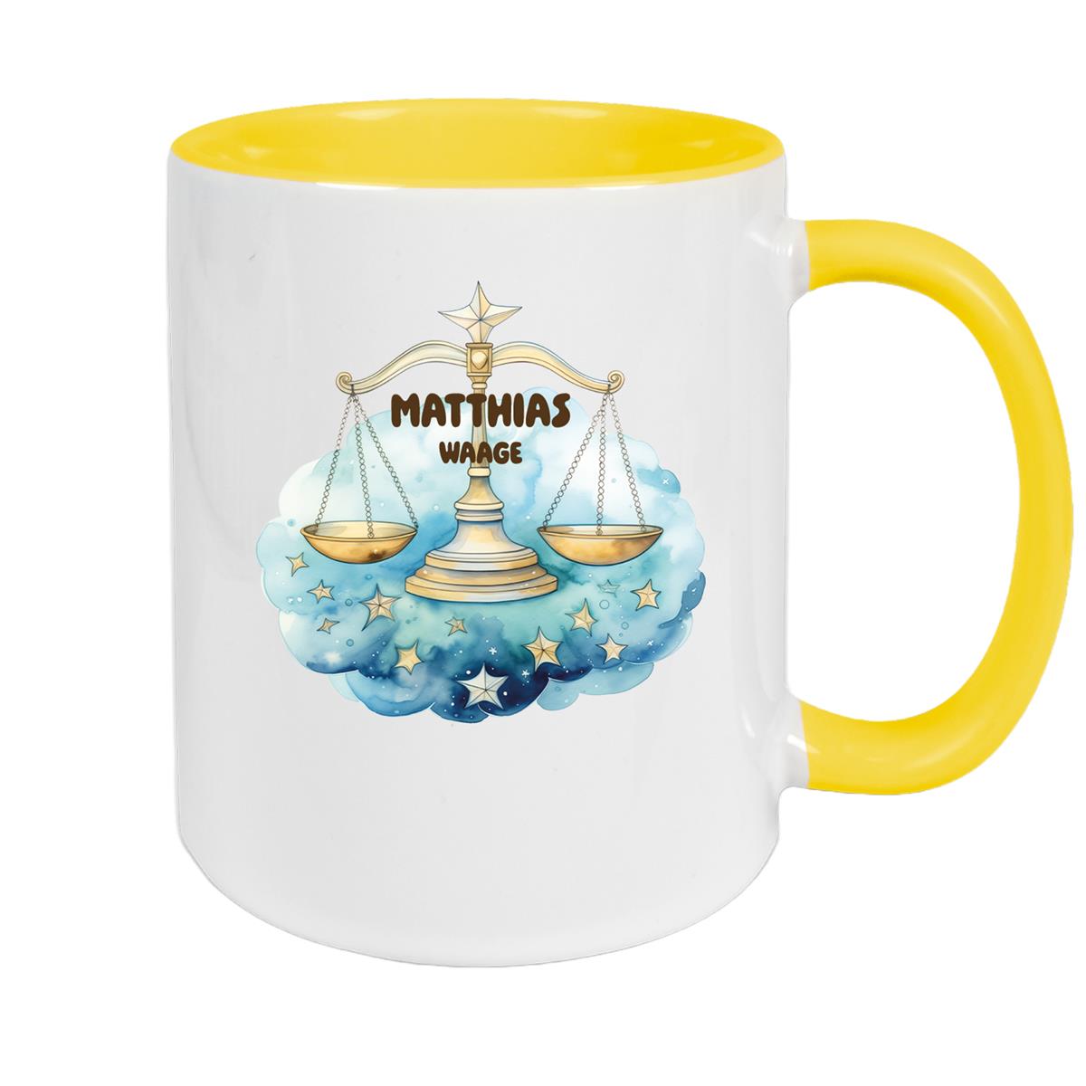 Zodiac Sign Children's Mug Libra with Name Ceramic Children's Mug Personalized Various Colors