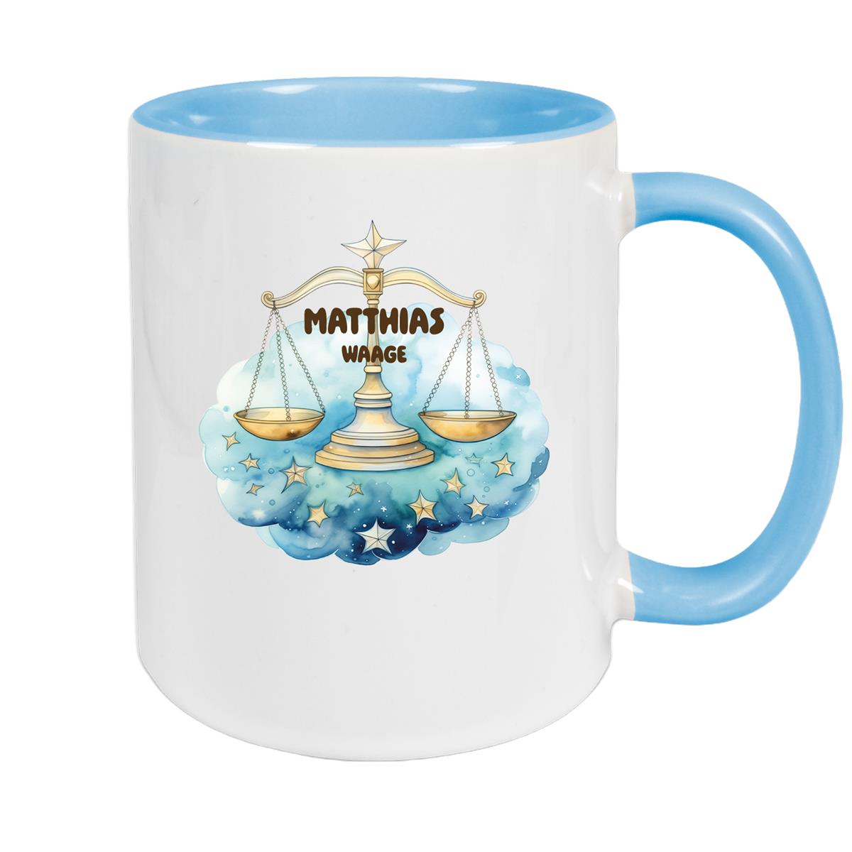 Zodiac Sign Children's Mug Libra with Name Ceramic Children's Mug Personalized Various Colors