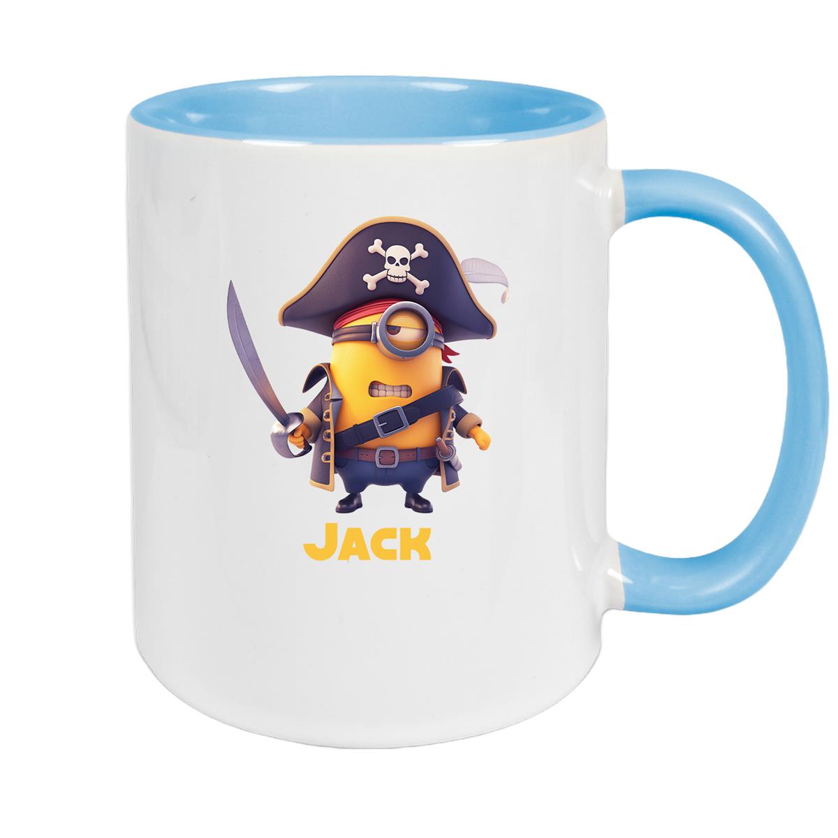 Tasse Minions Kinder Minion 1 Pirat Wunschname Keramik Kinderbecher personalisiert versch. Farben