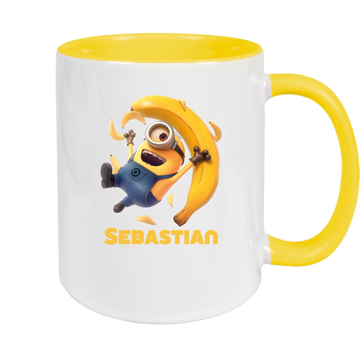 Tasse Minions Kinder Minion 2 Banana Wunschname Keramik Kinderbecher personalisiert versch. Farben