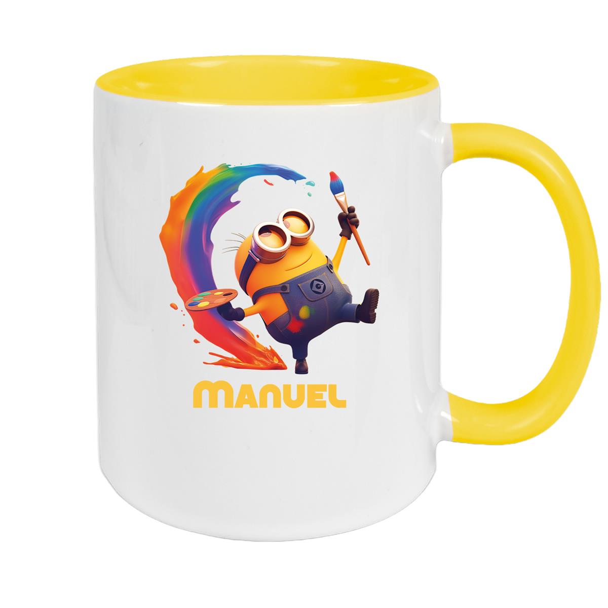 Tasse Minions Kinder Minion 4 Maler Wunschname Keramik Kinderbecher personalisiert versch. Farben