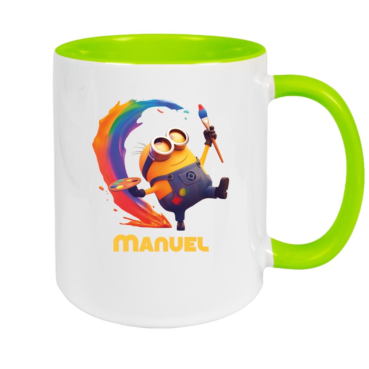 Tasse Minions Kinder Minion 4 Maler Wunschname Keramik Kinderbecher personalisiert versch. Farben