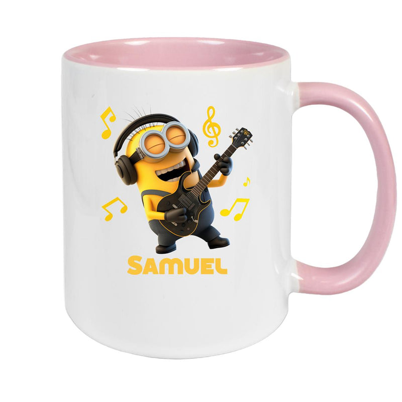 Tasse Minions Kinder Minion 6 Rockstar Wunschname Keramik Kinderbecher personalisiert versch. Farben
