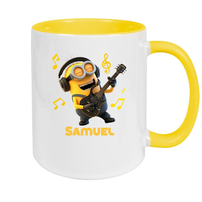 Tasse Minions Kinder Minion 6 Rockstar Wunschname Keramik Kinderbecher personalisiert versch. Farben