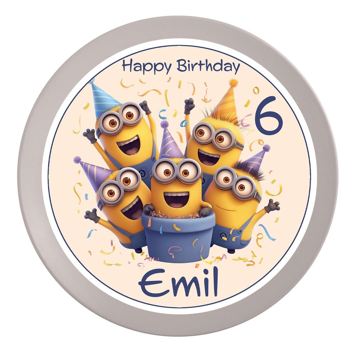 Tortenaufleger Geburtstag Minions 7 – Magische Kuchendekoration für Kindergeburtstage