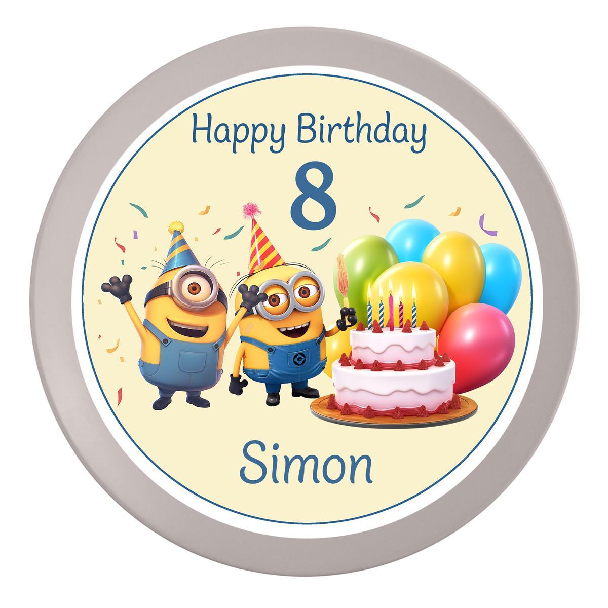Tortenaufleger Geburtstag Minions 1 – Magische Kuchendekoration für Kindergeburtstage