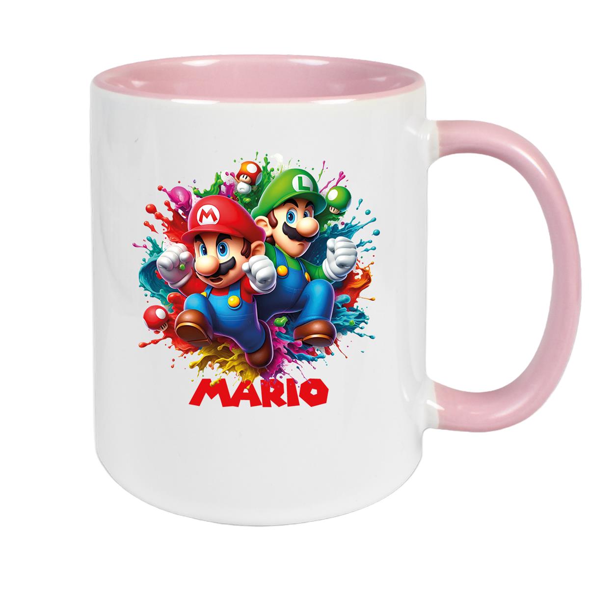 Tasse Wunschname Super-Mario 3 Keramik Kinderbecher personalisiert versch. Farben