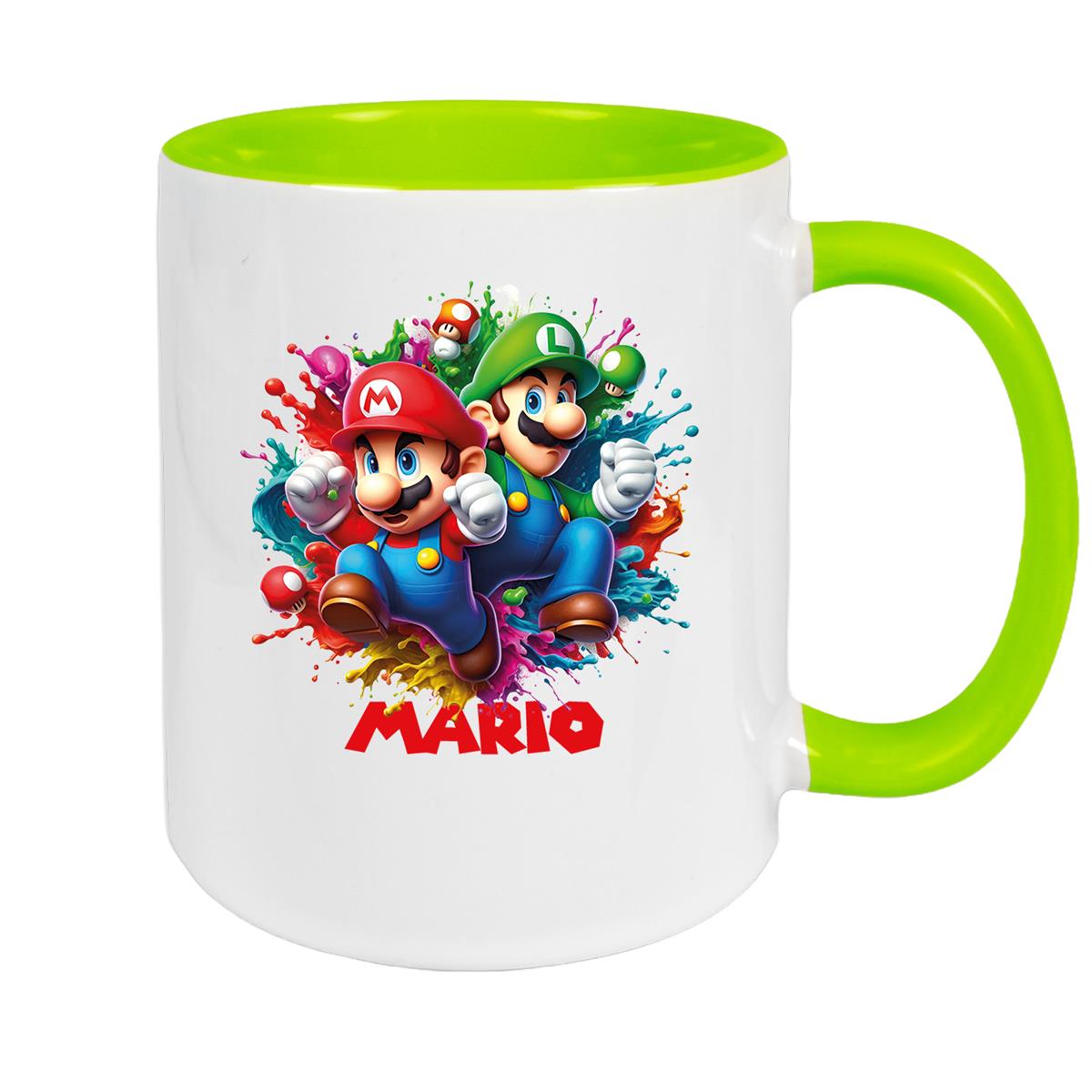 Tasse Wunschname Super-Mario 3 Keramik Kinderbecher personalisiert versch. Farben