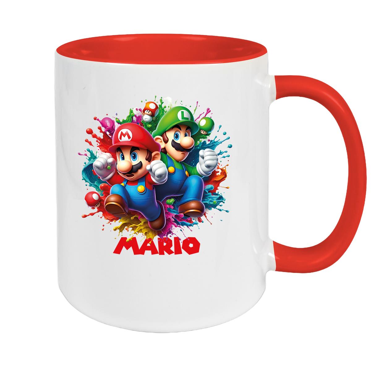 Tasse Wunschname Super-Mario 3 Keramik Kinderbecher personalisiert versch. Farben