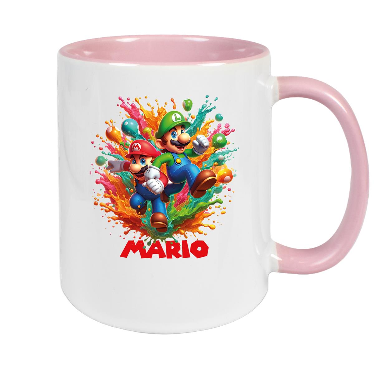 Tasse Wunschname Super-Mario 4 Keramik Kinderbecher personalisiert versch. Farben