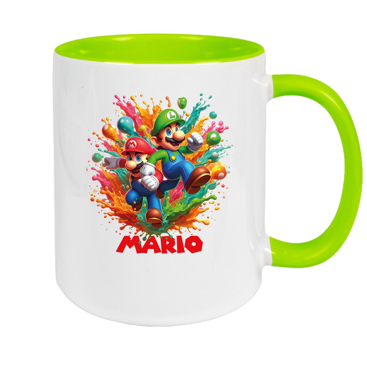 Tasse Wunschname Super-Mario 4 Keramik Kinderbecher personalisiert versch. Farben
