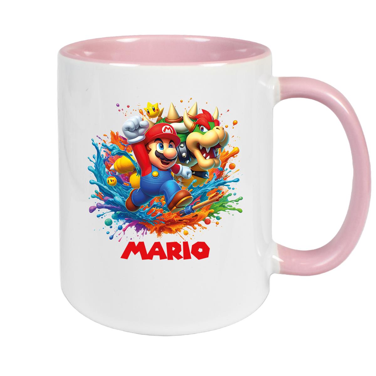 Tasse Wunschname Super-Mario 5 Keramik Kinderbecher personalisiert versch. Farben