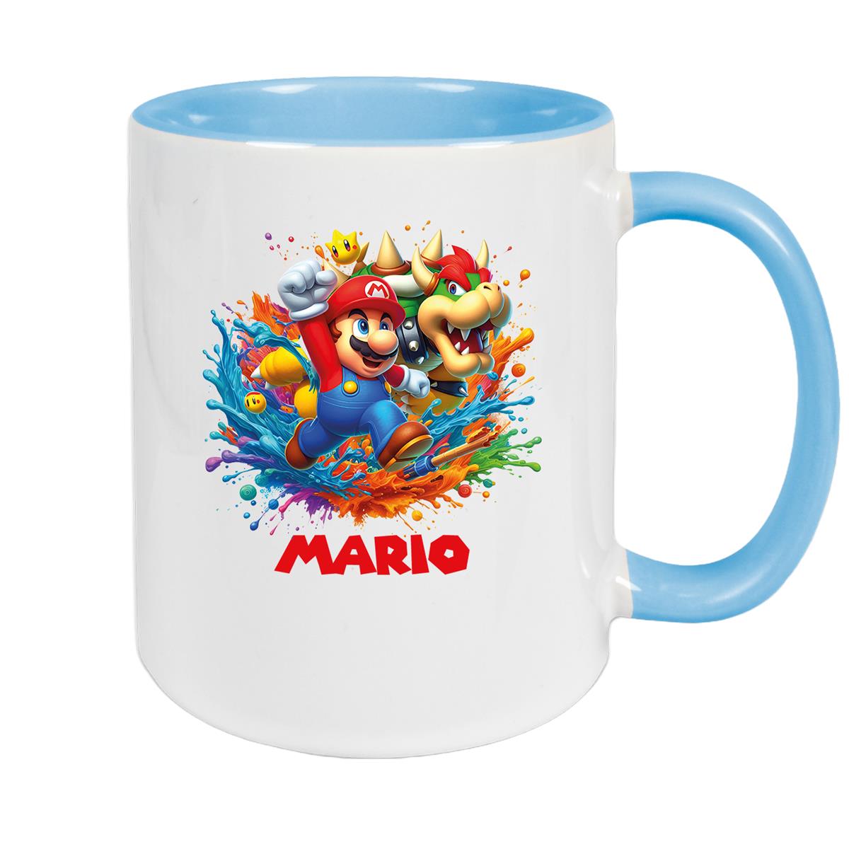 Tasse Wunschname Super-Mario 5 Keramik Kinderbecher personalisiert versch. Farben