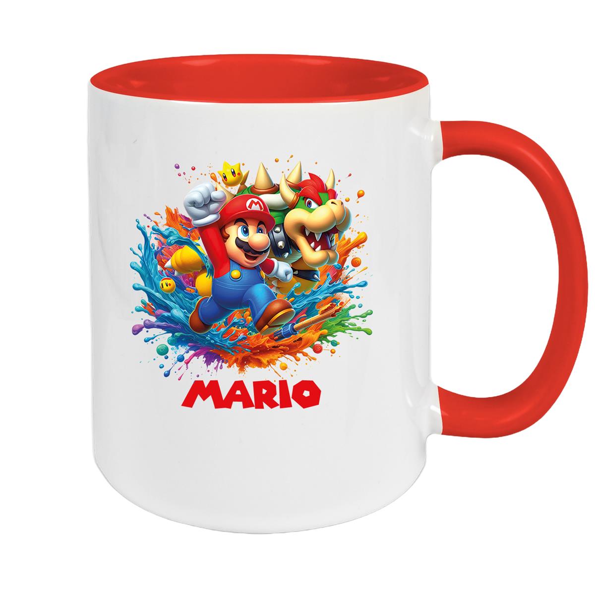 Tasse Wunschname Super-Mario 5 Keramik Kinderbecher personalisiert versch. Farben