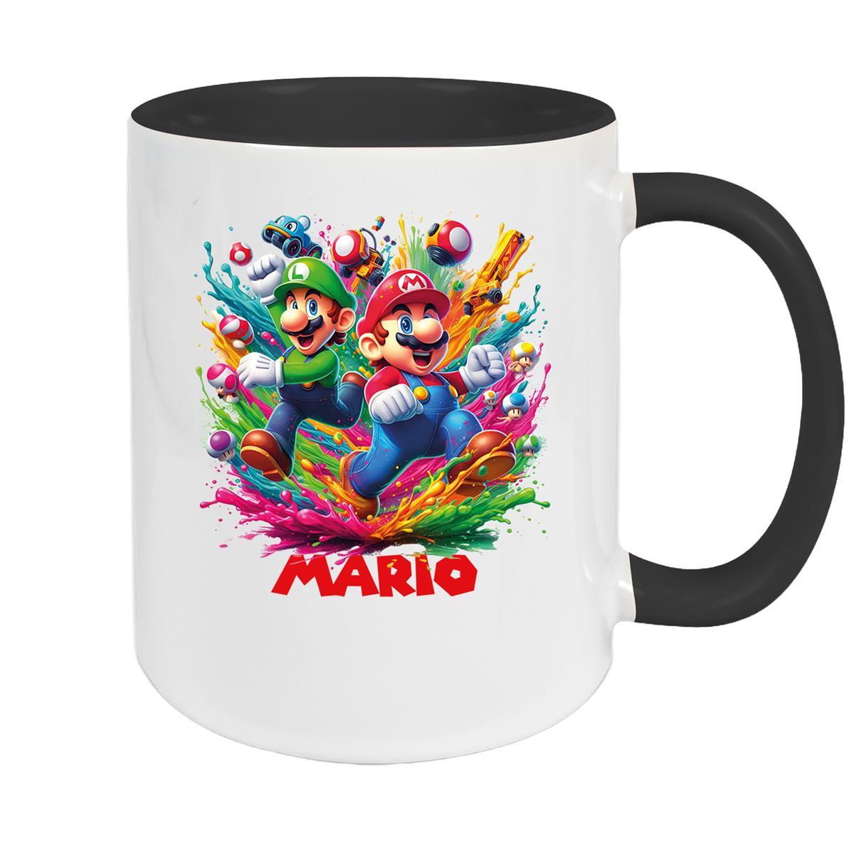 Tasse Wunschname Super-Mario 6 Keramik Kinderbecher personalisiert versch. Farben