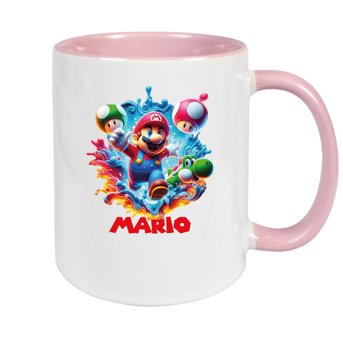 Tasse Wunschname Super-Mario 8 Keramik Kinderbecher personalisiert versch. Farben