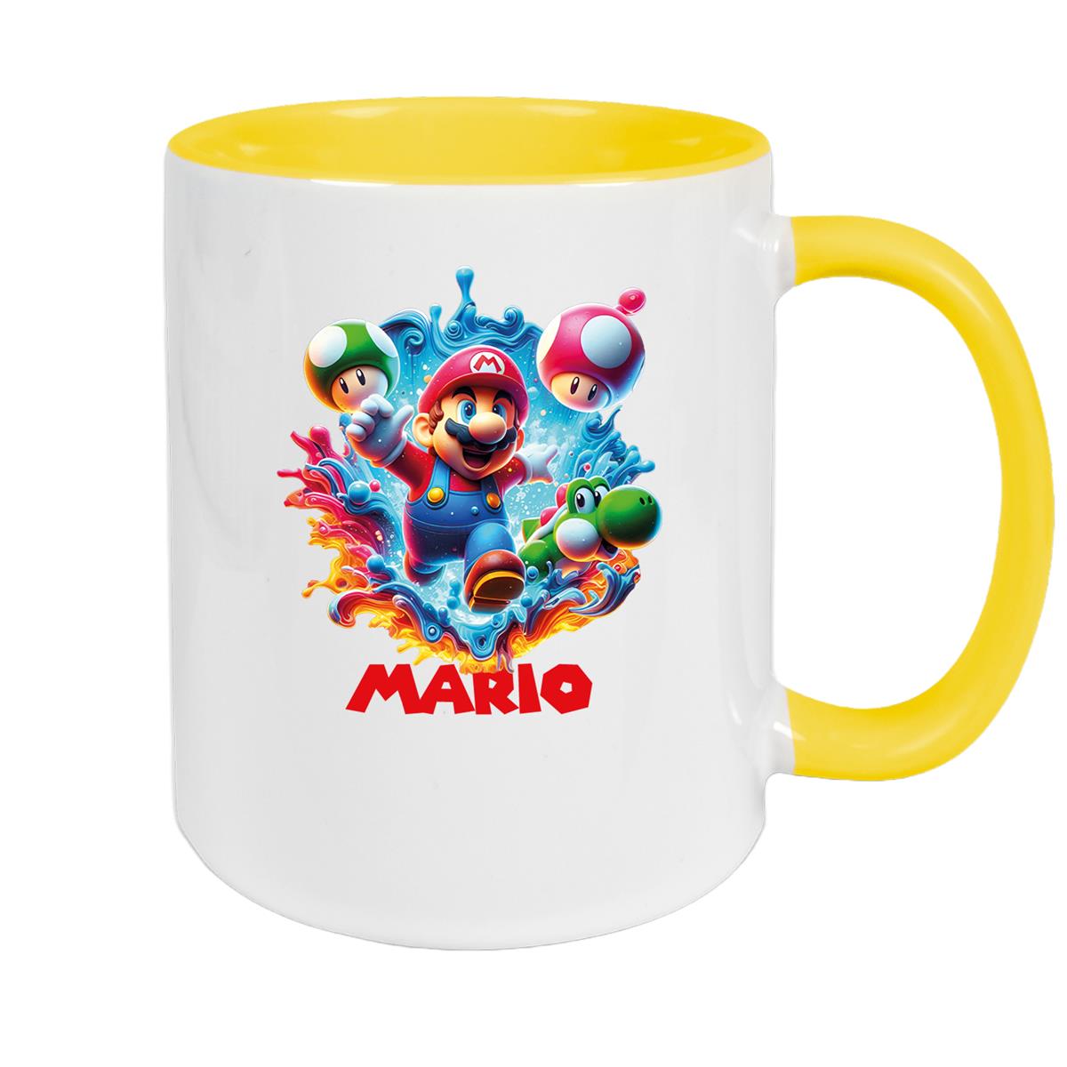 Tasse Wunschname Super-Mario 8 Keramik Kinderbecher personalisiert versch. Farben