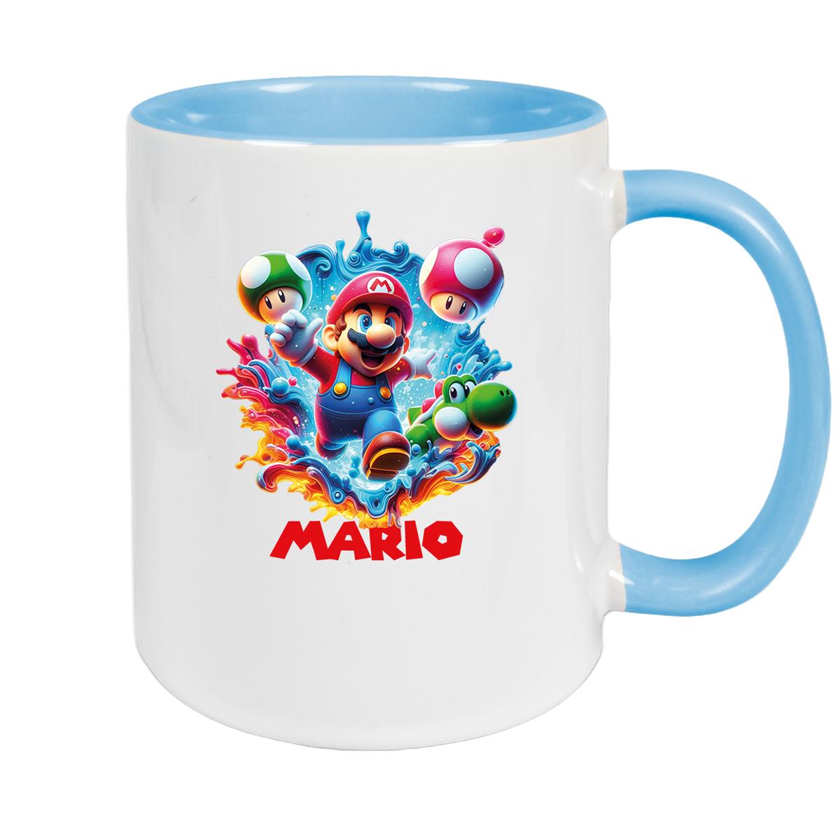 Tasse Wunschname Super-Mario 8 Keramik Kinderbecher personalisiert versch. Farben