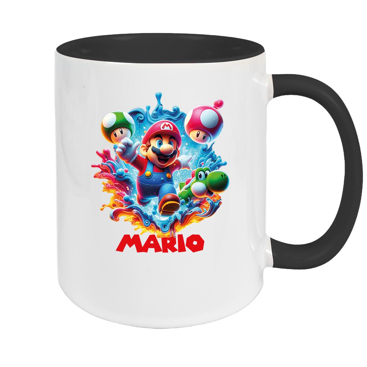 Tasse Wunschname Super-Mario 8 Keramik Kinderbecher personalisiert versch. Farben