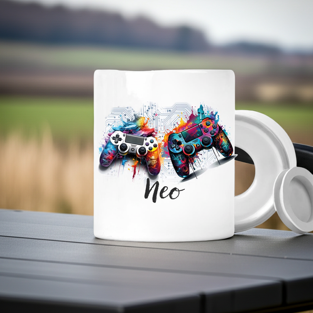 Spardose mit Wunschname Gamer 1, Controller, Gamer Fund, Personalisiert