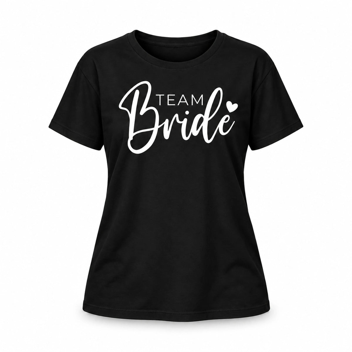 MUCKKI-PRO:e96fb1f3ae3f2f5b4e4acea36899c3b7d361b00d74a796fb35e452c6a212eaf8:T-Shirt Bride & Team-Bride 01 – Damen-Shirt für den Junggesellinnenabschied – Team-Bride / Schwarz / S