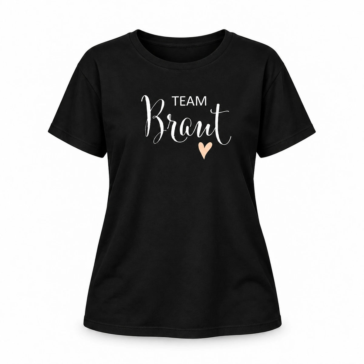 MUCKKI-PRO:2c3f81e2d0eae515a5f9a595142c9c4c040e267f5db1205e44be87e3b06bb53b:T-Shirt Braut & Team-Braut 05 Damen-Shirt für den Junggesellinnenabschied – Team-Braut / Schwarz / S