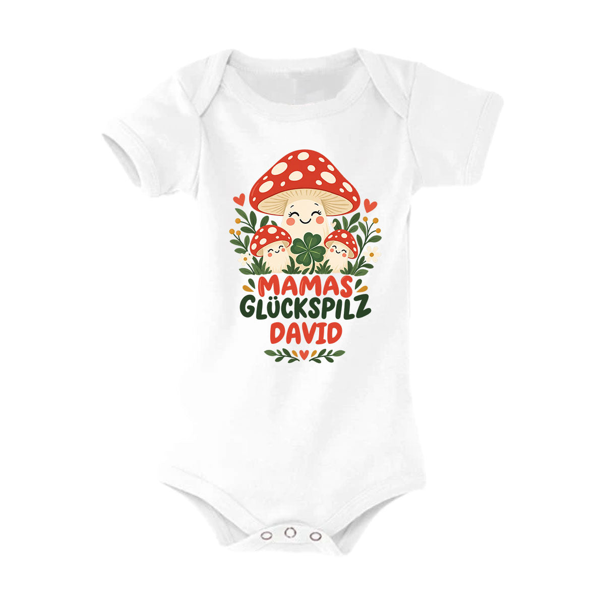 MUCKKI-PRO:2a5dead1f0ae5d8b594e0ca38b920b695cd131bdab80e3135ea2e8b7a733f0b7:Personalisierter Babybody „MAMAS GLÜCKSPILZ“ mit deinem Wunschnamen