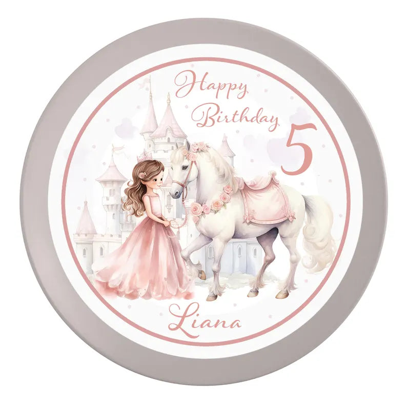 Tortenaufleger Geburtstag Prinzessin 3 mit Name und Alter – rund oder eckig