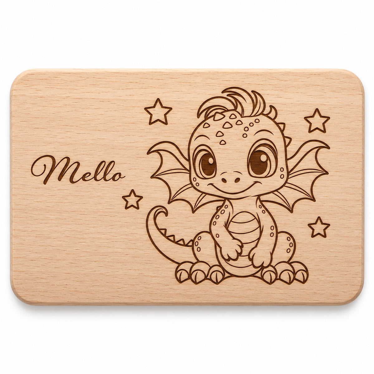 MUCKKI-PRO:7167af898f6a800fe57e2d6ea0309fed0e87617d33243d5cf7f85ac3fad6441a:Frühstücksbrett personalisiert Drache 2 ,Holzbrett, Brettchen personalisiert