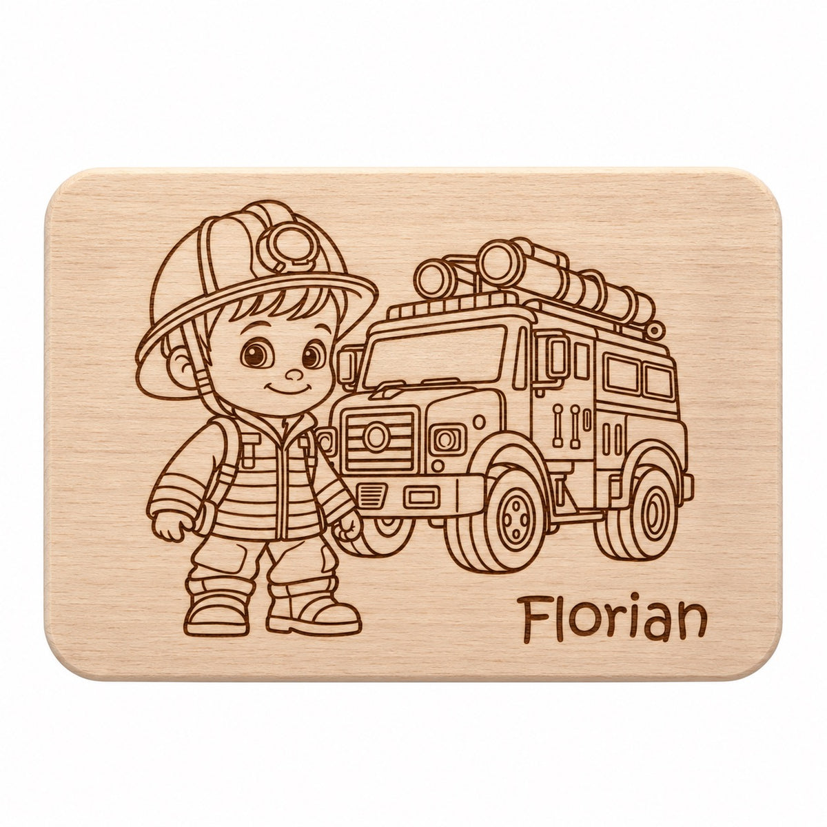 MUCKKI-PRO:f942d967b3907b612a84e3c1145e52f57cb5aabc63be1b4ffcac85c635895d9e:Frühstücksbrett personalisiert Feuerwehr 1, Holzbrett, Brettchen personalisiert