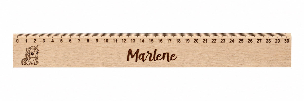MUCKKI-PRO:e184b997cb80b8973daf3082c3150df1be62cb859ca8728cd4ec2ae91aaef08b:Lineal Holz personalisiert Einhorn 10, 30cm