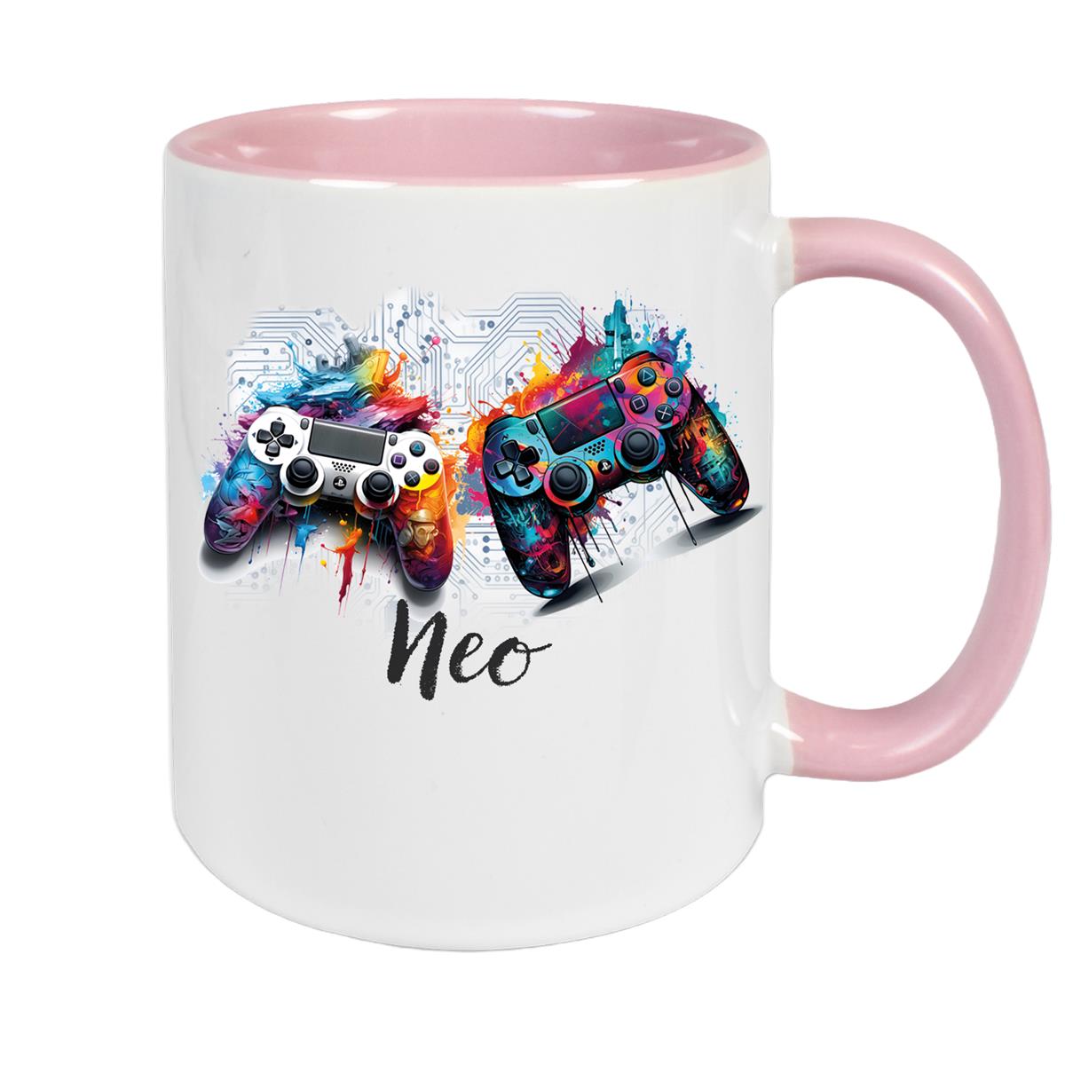 Tasse Gamer 1 Wunschname Keramik Kinderbecher personalisiert versch. Farben