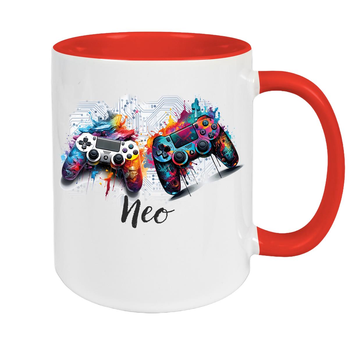 Tasse Gamer 1 Wunschname Keramik Kinderbecher personalisiert versch. Farben